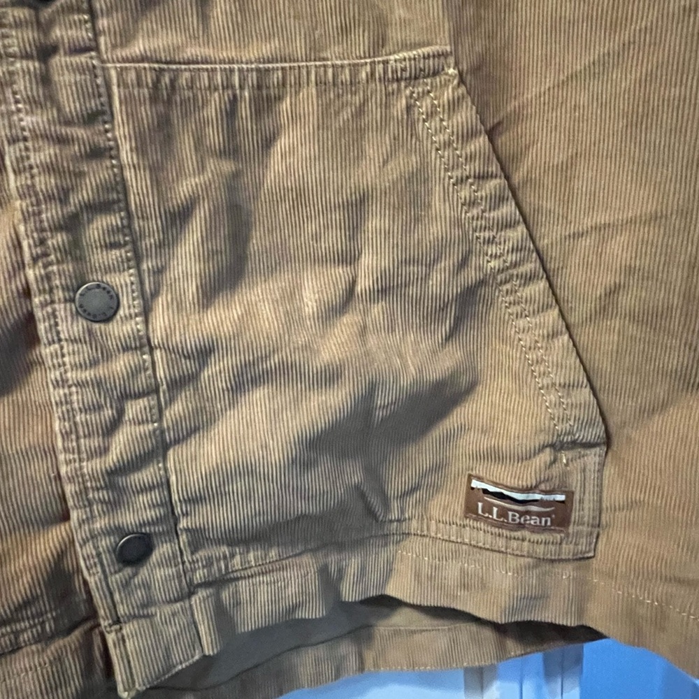 LLBean BeanBuilt Marsh Brown Corduroy Shirt Jac L Reg NWT - Picture 4 of 9